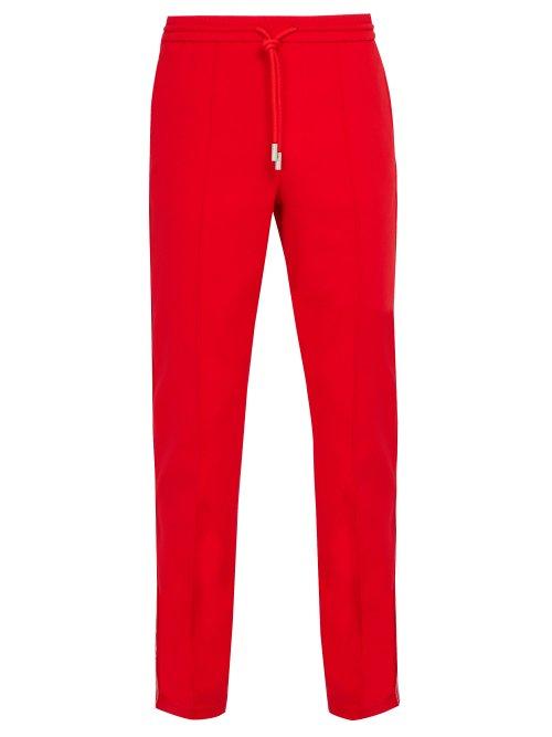 Matchesfashion.com Off-white - Logo Jacquard Side Striped Jersey Track Pants - Mens - Red