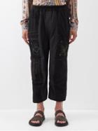 By Walid - Ross Patchworked Vintage-denim Trousers - Mens - Black