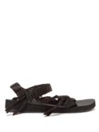 Matchesfashion.com Arizona Love - Trekky Satin Wrapped Velcro Strap Sandals - Womens - Black