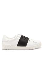 Matchesfashion.com Valentino - Open Low Top Leather Trainers - Mens - White Black