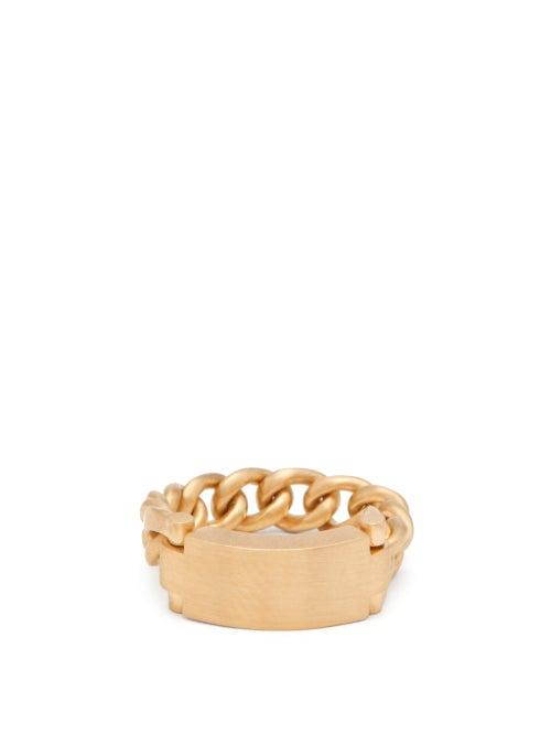 Matchesfashion.com Hum - 18kt Gold Bar And Chain Ring - Womens - Gold