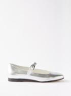 Le Monde Beryl - Round-toe Leather Mary Jane Flats - Womens - Silver