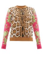 Matchesfashion.com Msgm - Leopard Intarsia Sweater - Womens - Leopard