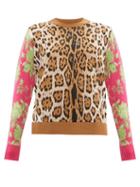 Matchesfashion.com Msgm - Leopard Intarsia Sweater - Womens - Leopard