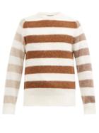 Matchesfashion.com Howlin' - Striped Wool Sweater - Mens - Brown White