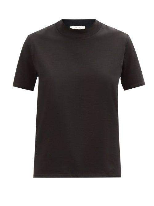 The Row - Dabi High-neck Cotton-jersey T-shirt - Womens - Black
