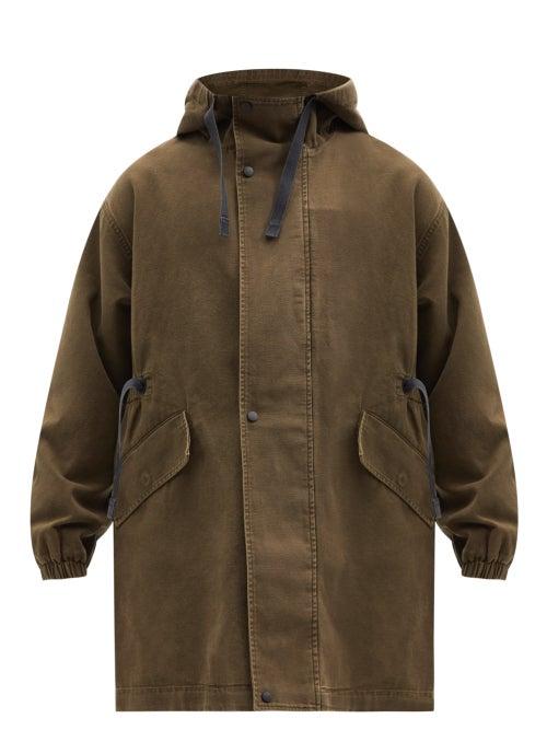 Matchesfashion.com Acne Studios - Hooded Cotton-canvas Coat - Mens - Khaki