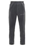 Matchesfashion.com Palm Angels - Logo-print Knit-stripe Cotton-jersey Track Pants - Mens - Black