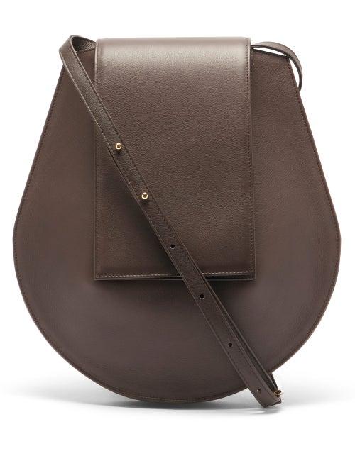 Matchesfashion.com Tsatsas - Cy Medium Grained-leather Shoulder Bag - Womens - Dark Brown