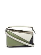 Matchesfashion.com Loewe - Puzzle Mini Leather Cross-body Bag - Womens - Green Multi