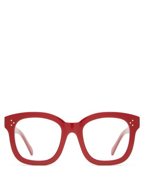 Matchesfashion.com Celine Eyewear - Oversized Acetate Glasses - Womens - Red