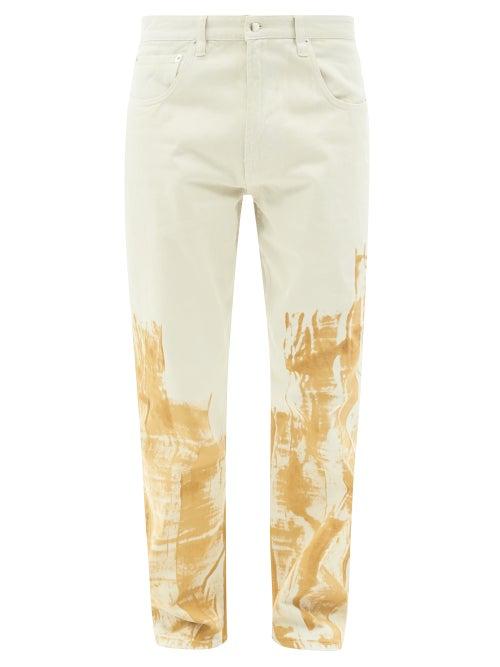 Matchesfashion.com A-cold-wall* - Pigment Irregular-patterned Jeans - Mens - Cream