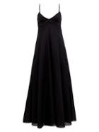 Matchesfashion.com Three Graces London - Carlota Backless Cotton-gauze Maxi Dress - Womens - Black