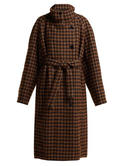 Matchesfashion.com Lemaire - Checked Cotton Blend Coat - Womens - Brown Multi