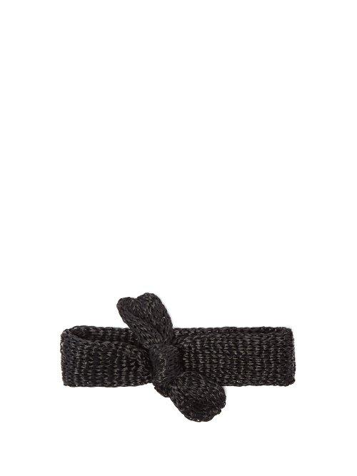 Matchesfashion.com Reinhard Plank Hats - Bow Raffia Knit Headband - Womens - Black