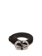Matchesfashion.com Prada - Crystal Embellished Suede Belt - Womens - Black