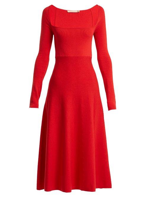 Matchesfashion.com Brock Collection - Kimmie Cotton And Silk Blend Dress - Womens - Red
