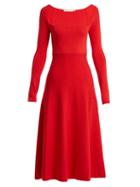 Matchesfashion.com Brock Collection - Kimmie Cotton And Silk Blend Dress - Womens - Red
