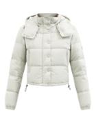 Moncler - Avoine Cropped Quilted Down Coat - Womens - Light Grey