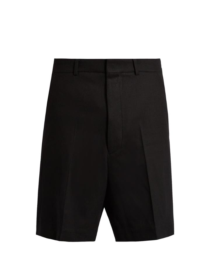 Ami Mid-rise Wide-leg Stretch-wool Tailored Shorts