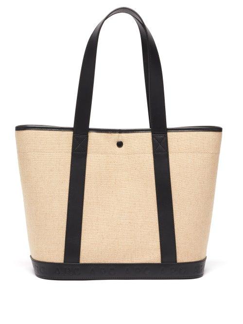 Matchesfashion.com A.p.c. - Helene Leather-trim Canvas Tote Bag - Womens - Black Multi