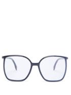 Matchesfashion.com Fendi - Ff-logo Oversized Square Acetate Glasses - Womens - Black