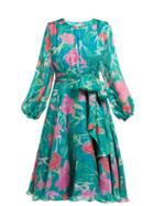 Matchesfashion.com Beulah - Nandita Floral Print Silk Chiffon Dress - Womens - Green Multi