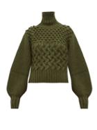 Matchesfashion.com Apiece Apart - Quercia Cable Knit Alpaca Blend Sweater - Womens - Green