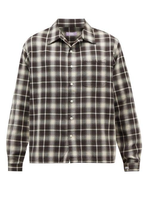 Erl - Checked-cotton Shirt - Mens - Brown