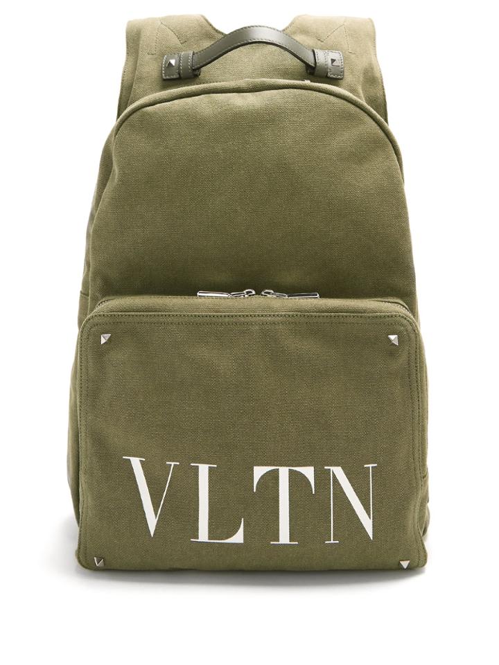 Valentino Vltn-print Canvas Backpack