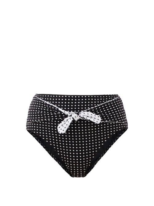 Matchesfashion.com Solid & Striped - The Roux Polka Dot-embroidered Bikini Briefs - Womens - White Multi