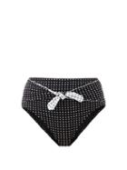 Matchesfashion.com Solid & Striped - The Roux Polka Dot-embroidered Bikini Briefs - Womens - White Multi