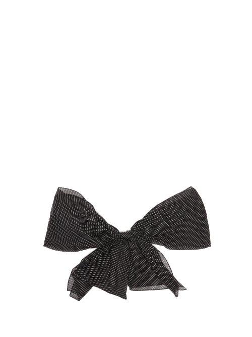 Matchesfashion.com Saint Laurent - Polka Dot Silk Chiffon Scarf Brooch - Womens - Black