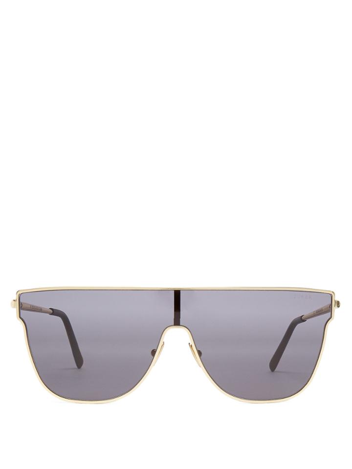 Retrosuperfuture Lenz Flat-top D-frame Mirrored Sunglasses