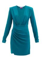 Matchesfashion.com Gauge81 - Kirov Plunge-neck Crepe-jersey Mini Dress - Womens - Blue