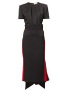 Matchesfashion.com Alexander Mcqueen - Side-stripe Crepe Dress - Womens - Black