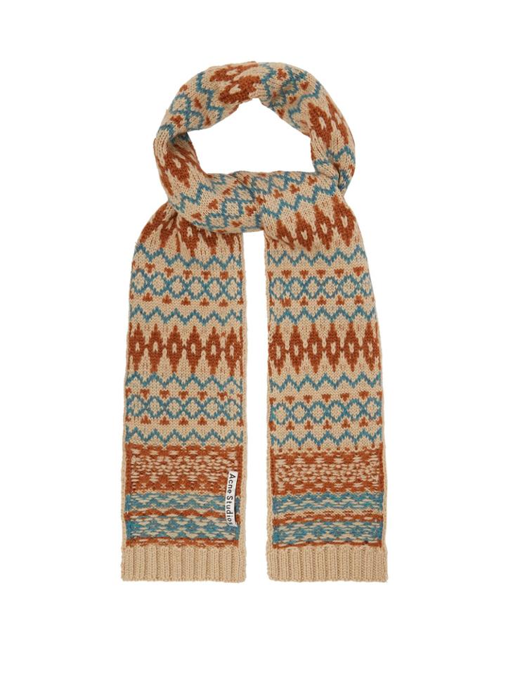 Acne Studios Fair Isle Wool Scarf