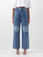 Loewe - Anagram-appliqu Wide-leg Jeans - Womens - Denim