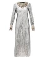 Matchesfashion.com Gucci - Crystal-embellished Lam Dress - Womens - Silver