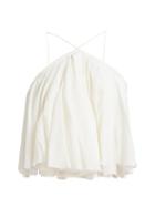 Matchesfashion.com Jacquemus - Belluno Tie Back Cotton And Linen Blend Top - Womens - White