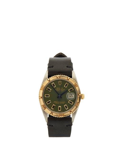 Matchesfashion.com Lizzie Mandler - Vintage Rolex Datejust Onyx & 18kt Gold Watch - Mens - Green