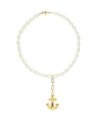 Ladies Jewellery Timeless Pearly - Anchor-charm Pearl & 24kt Gold-plated Necklace - Womens - Pearl