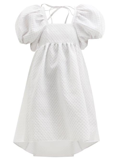 Matchesfashion.com Cecilie Bahnsen - Tilde Puff-sleeved Cloqu Dress - Womens - White