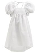 Matchesfashion.com Cecilie Bahnsen - Tilde Puff-sleeved Cloqu Dress - Womens - White