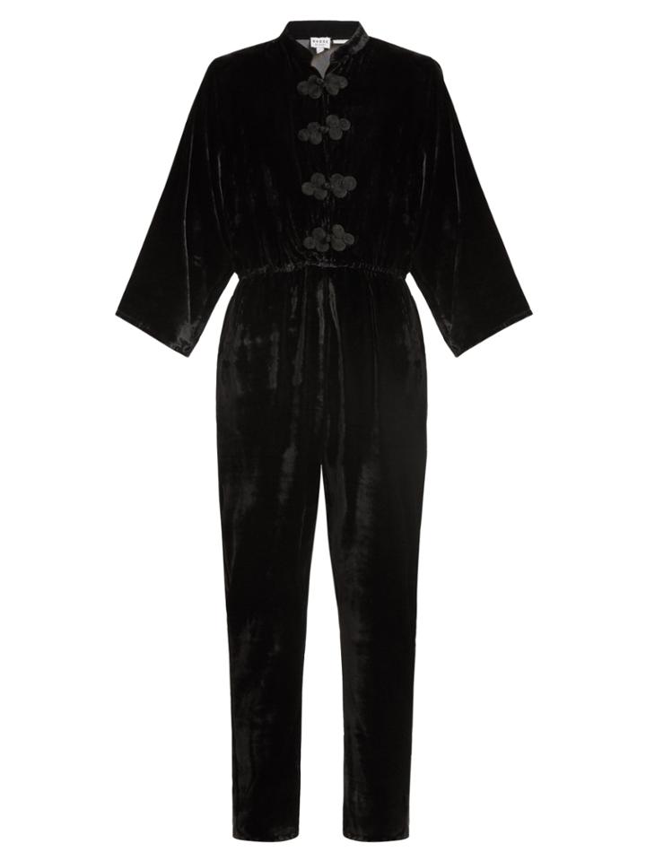Rhode Resort Stevie Tie-waist Velvet Jumpsuit