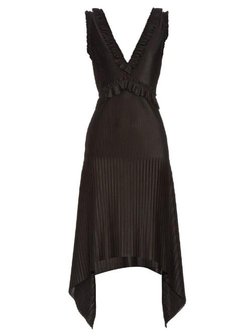 Givenchy V-neck Technical-pleated Jersey Dress