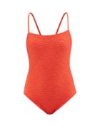 Mara Hoffman - Olympia Recycled-fibre Seersucker Swimsuit - Womens - Red