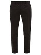 Matchesfashion.com Dolce & Gabbana - Logo-patch Stretch-cotton Twill Trousers - Mens - Black