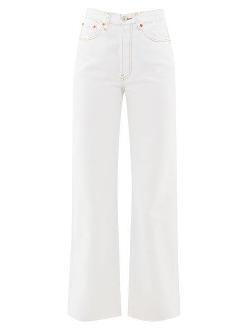 Matchesfashion.com Solid & Striped - X Re/done The Wide Leg Beach Jeans - Womens - White