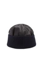 Matchesfashion.com Lanvin - Ribbed Knit Wool And Nylon Beanie Hat - Mens - Navy
